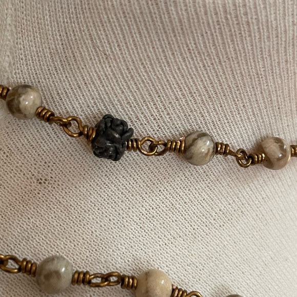 Virgin Mary rosary handmade antique inspired French Brocante - Picture 12 of 13